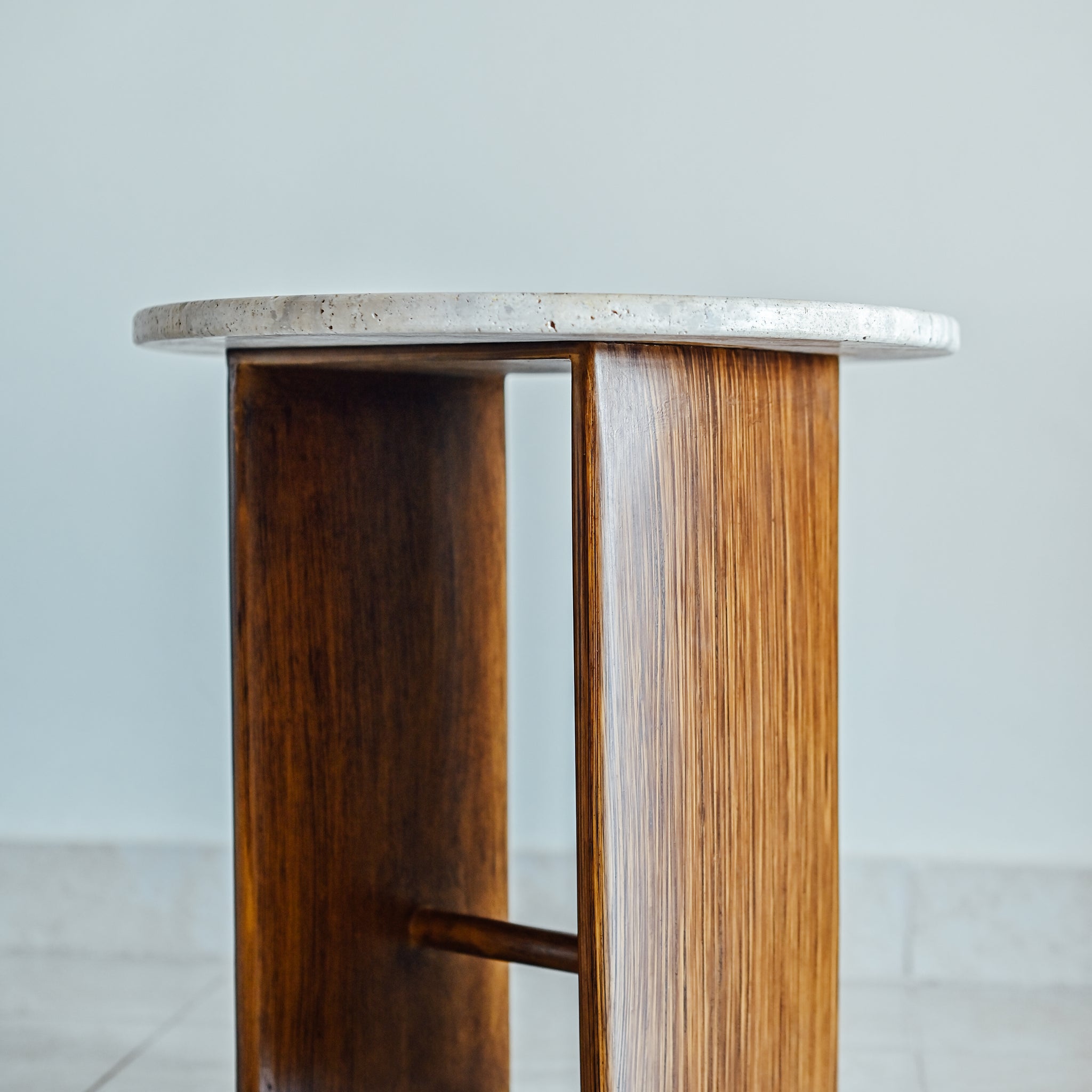 Travertine Side Table