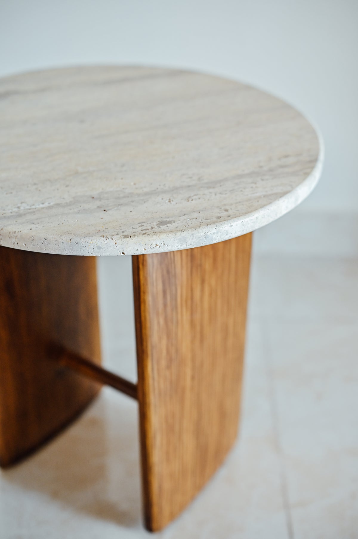 Travertine Side Table